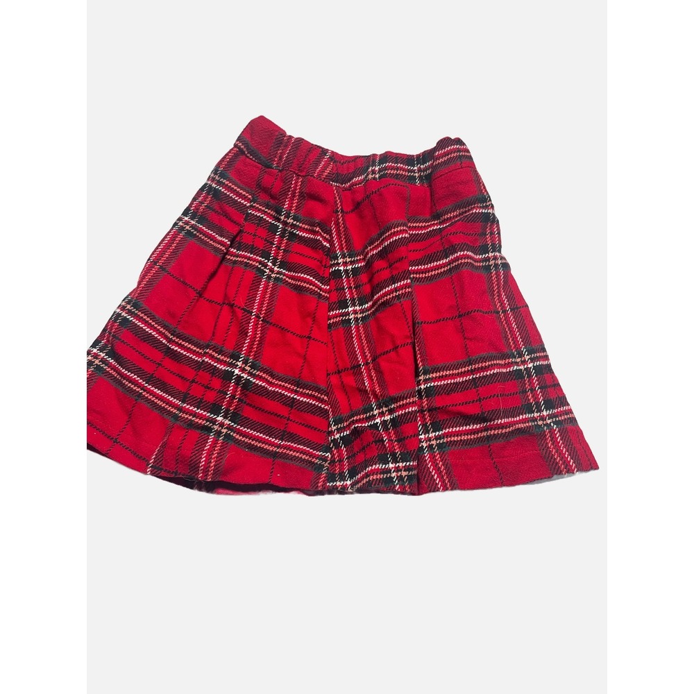 Copper Key Plaid Skirt Girls Size S Red Tartan Pleated Preppy Holiday School